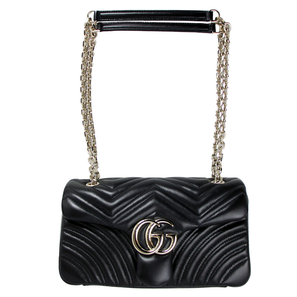 Gucci Bag GG Marmont Quilted Chevron Leather Black